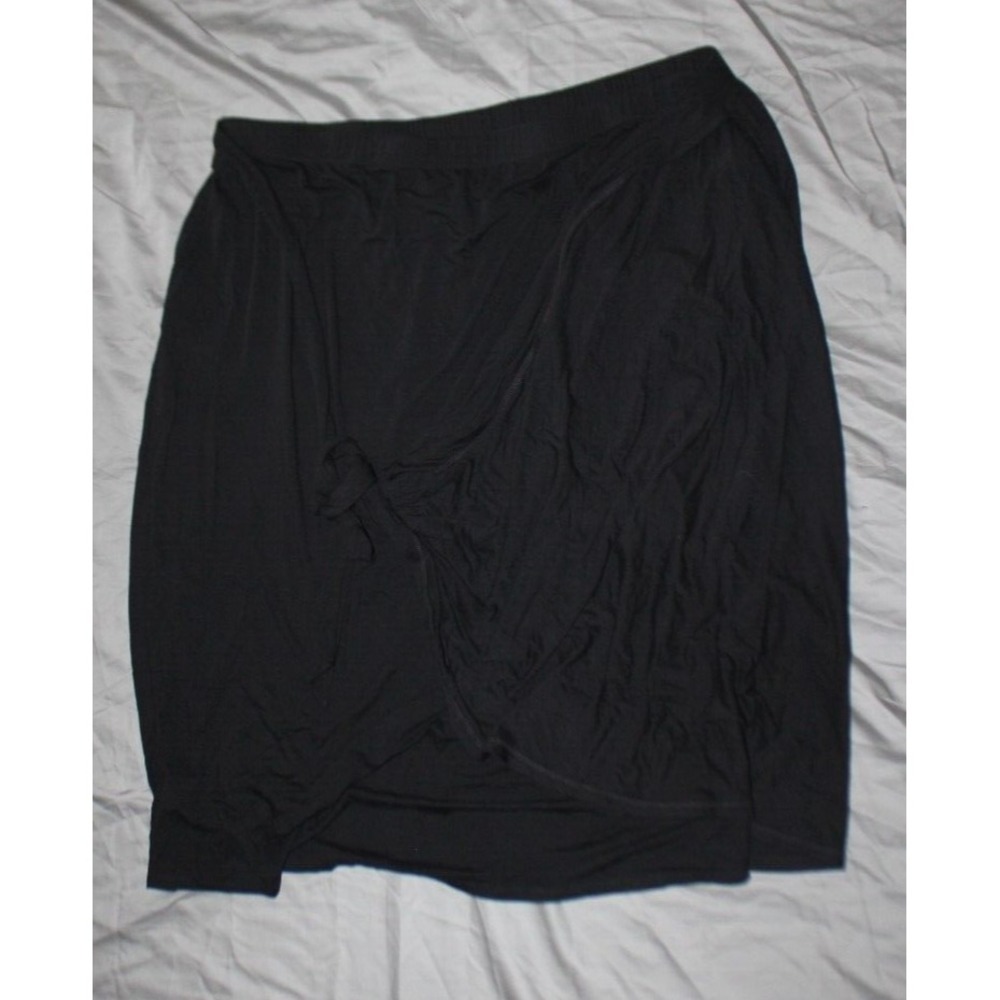 Ava & Viv Women's Knit Faux Wrap Skirt Black 2X Plus
